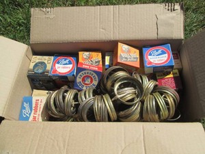 Large variety of canning jars lids and covers