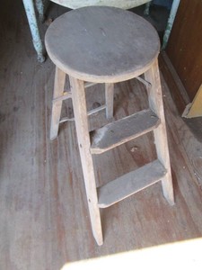 Vintage wood folding stool
