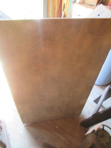 Antique wood farmhouse table with storage drawers approx 48.5x28.5in top unassembled