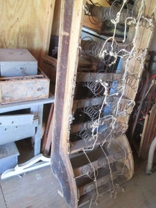Antique wood frame and springed Chaise Lounge section (no padding or upholstery