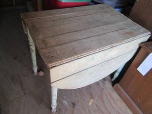 Antique wood drop leaf farmhouse table approx 35x24x29in