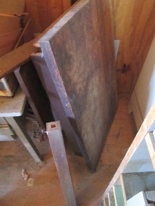 Vintage dark wood dining table with legs approx 41x26in surface