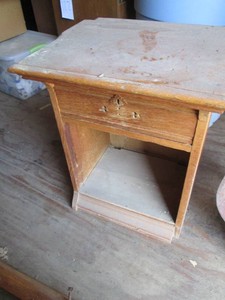 Vintage wood single drawer night stand
