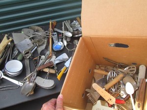 Huge assortment of vintage kitchen utensils, baking aids, tools and supplies