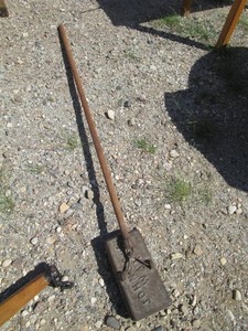 Vintage long handle Johnsons wax brush