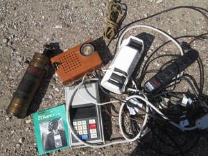 Vintage radio, adding machine, LaFrance no. 6 fire extinguisher and more