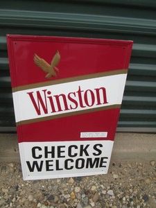 Metal Winston advertisement sign approx 17x27in