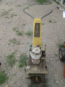 Vintage gas powered Gambles Garden Queen front tire cultivator