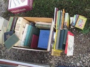 Box of vintage religious books, pamphlets and reading materials