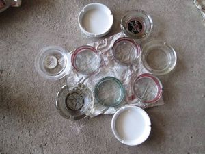Vintage glass ashtrays