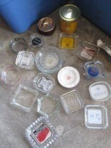 Collection of vintage glass ashtrays