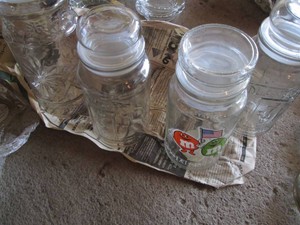 Vintage M&M and Planters peanuts lidded canisters