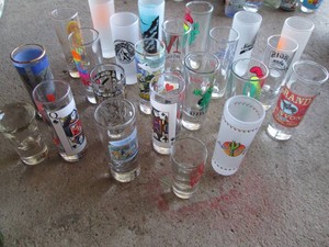 Collection of Tall style vintage shot glasses