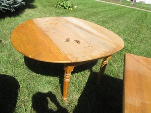 Vintage wood drop leaf farmhouse table