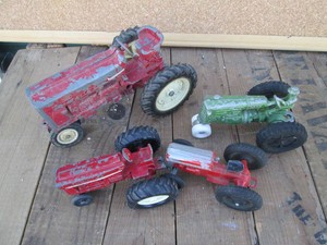 Collection of vintage die cast replica tractors