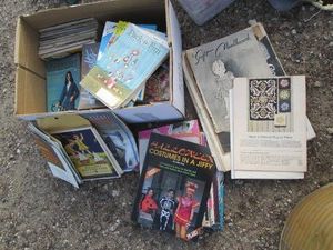 Needle work books, costume patterns and crafting books and catalogs and magazines