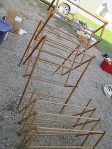 Assorted size folding wooden quilt racks