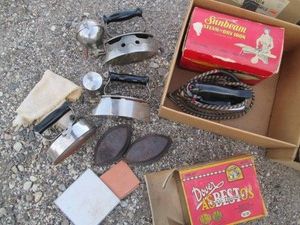 Vintage steam, dry sand sad iron variety