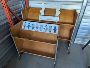 Pair of 36 2-tier & 48in 3-tier library carts