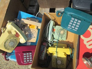 Collection of vintage telephones