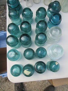 Clear and color vintage glass insulators