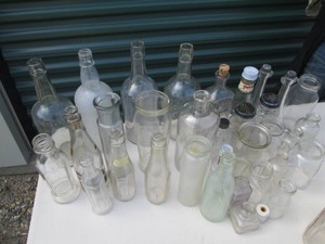Vintage glass bottles assortment