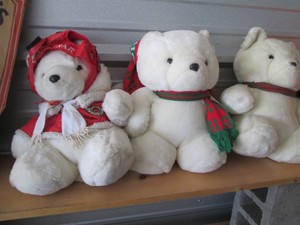 Vintage Christmas Santa Bear trio