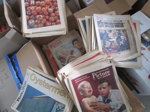 Box of Vintage Minneapolis Sunday Tribune magazines