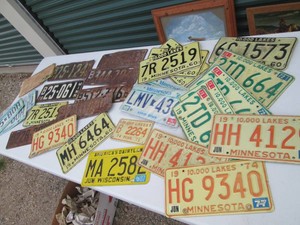 Vintage license plate collection