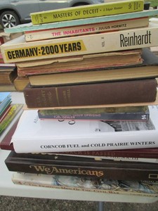 Vintage books on various wars, deceit and history
