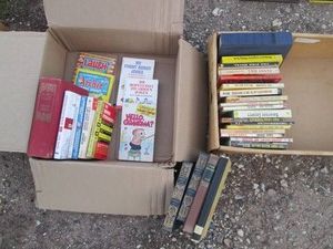 Collection of vintage books including Family Circus, jokes, Archie comics and more