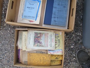 Vintage Golid Health Guides, Farm Almanac, music books and more