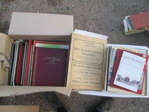 Large box of vintage county Plat books, atlases and more