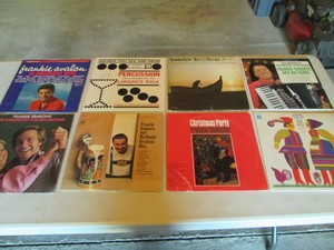 Collection of records with artist name starting F Frankie Avalon, Frankie Capp, Frankie Carle, Frankie Yankovic
