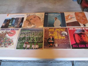 Collection of records with artist name starting J Johnny Mann Singers, Johnny Mathis, Jonathan Winters, Jordanaires, Jose Jimenez