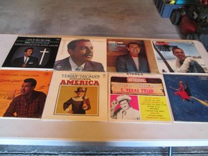 Collection of records with artist name starting T Tennessee Ernie Ford, Terry and Thomas, T Texas Tyler, Three Soms