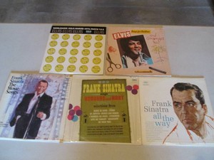 Elvis and Frank Sinatra vinyl records