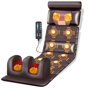 $150 Vibration Massage Mat,Full Body Vibrating Heating Massage Pad,10 Vibration Motors,3 Strength Adjustments, with Detachable Neck Massage Headrest and Multifunctional Leg,Foot Massagers,for Home Office