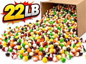 $129 Freeze-Dried Mixed Fruit Flavor Candy   22 LB Bulk Box   Large Wholesale Candy Lo