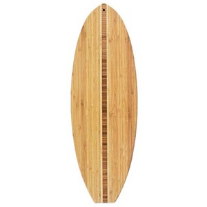 Totally Bamboo Surfboard Cutting Board and Charcuterie Board, 23 x 7.5 in  Surfboard-shaped serving board brings beach vibes to charcuterie and snacks. Hang tie for easy wall display between uses.