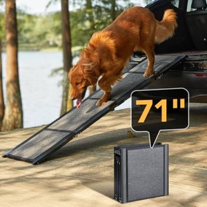 PetThem Dog Ramp for Cars, 71 L   17.2 W, Extra-Long Foldable  Extra-Long for a Gentler Climb, Non-Slip Rug Surface, 250-lb Capacity, Space-Saving Storage, Stable Support