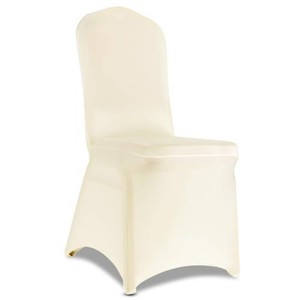 $129 100 Pieces Ivory Chair Covers - Versatile Stretch Polyester Spandex Dining Chair Slipcovers for Dining, Party, Wedding, Banquet, and More