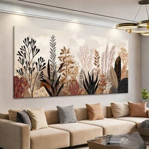 Dimpaga Canvas Wall Art Decor Boho Brown Canvas Art Wall Decor For Living Room Black Nature Botanical Wall Art Decor Artwork Modern Wall Art Decor Artwork For Home Bedroom Office Wall Decor 20 40 Inch