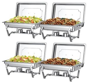Chafing Dishes for Buffet Set   4 Pack Chafers & Food Warmers with Lids