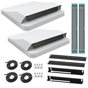 2 Packs14 Inch Universal RV Roof Vent for Trailer,Camper,Motorhome,Roof,Aerodynamic Design Weatherproof & No Drilling Installation 14 14 Replacement for CamperTrailer Vent Covers for Roof (White)