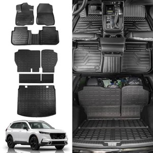 $120 Rongtaod Floor Mats Set for 2023 2024 2025 2026 Honda CRV (Include Hybrid)  with Upper Deck, Cargo Mat Trunk Mat Cargo Liner TPE All Weather Back Seat Cover CR-V Accessories