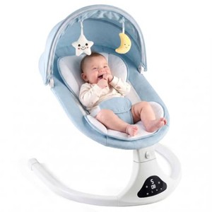 Electric Baby Swing with Remote Control,5 Speeds&Portable&Cozy(0-12M,Blue)  Safety lock&secure harness,12 melodies&Bluetooth,81530min timer,lightweight indooroutdoor,soft washable seat,easy assembly
