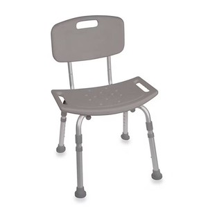 Drive Medical Bathroom Safety Shower Tub Chair with Back in Grey