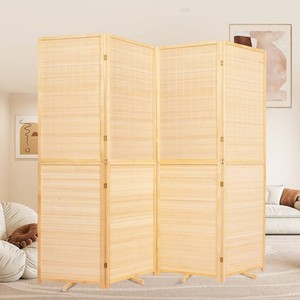 Room Divider Folding Privacy Screens,Hand-Made Natural Bamboo Room Dividers  Freestanding & 2-in-1 Function, Effortless Setup, 4 Panel Wall Divider(67Hx70.8W),Portable Room Partitions and Separators