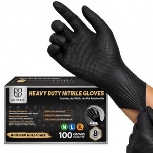 8 Mil Black Nitrile Gloves, Disposable Gloves, 100 Count XL